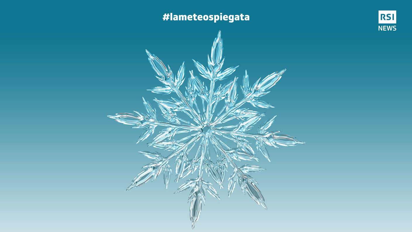 Un fiocco di neve come lo intendiamo nell'immaginario collettivo: un cristallo di ghiaccio esagonale attorno a un nucleo di condensazione... ma in realtà esistono diversi tipi