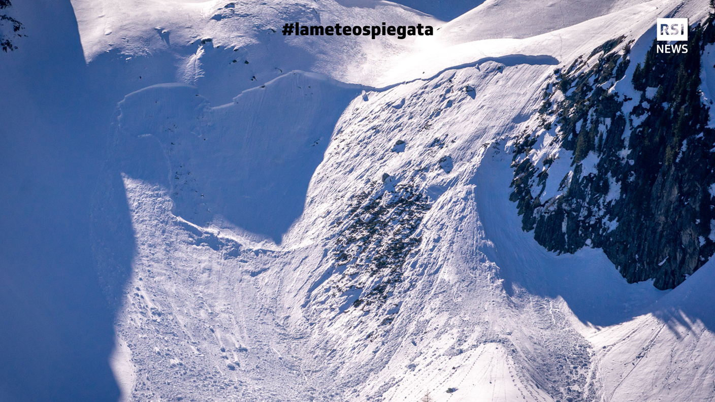 Una valanga in alta montagna in Vallese caduta il 24 marzo 2019 che ha travolto quattro persone