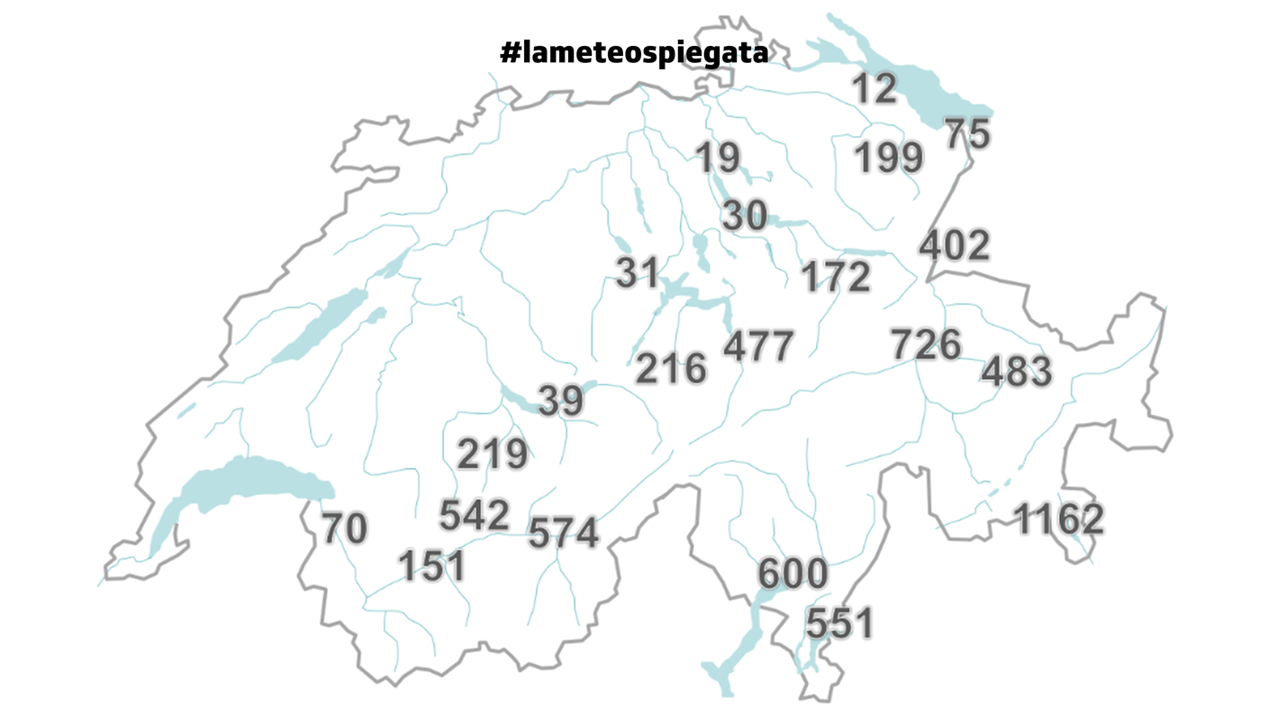 La media delle ore di favonio nelle vallate alpine sui due versanti 