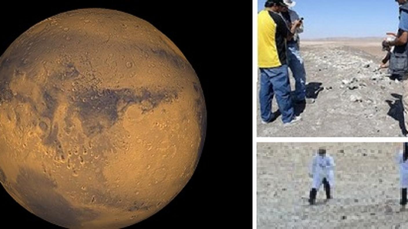 Marte e a destra la raccolta della terra per l’esperienza