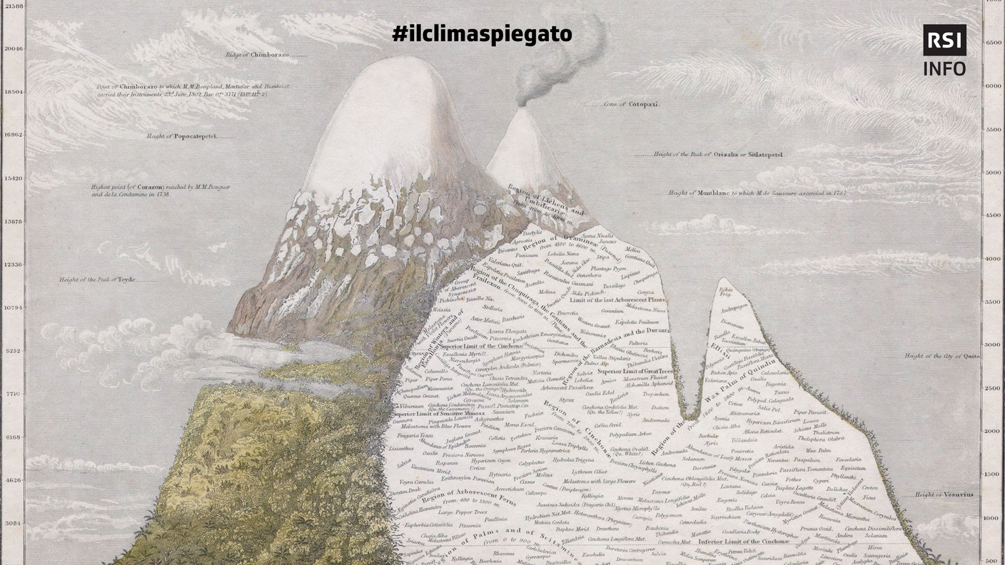 Una delle illustrazioni del naturalista e geografo tedesco Alexander von Humboldt, considerato uno dei padri della climatologia