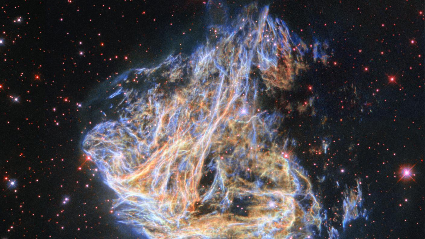 I resti di una supernova, formati dai resti di gas espulsi durante la morte di una stella a 160'000  anni luce di distanza