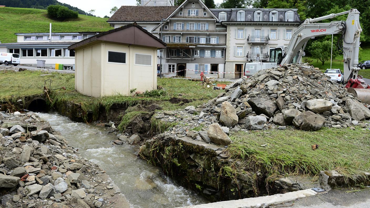 Uno dei corsi d'acqua che hanno inondato e distrutto il centro abitato