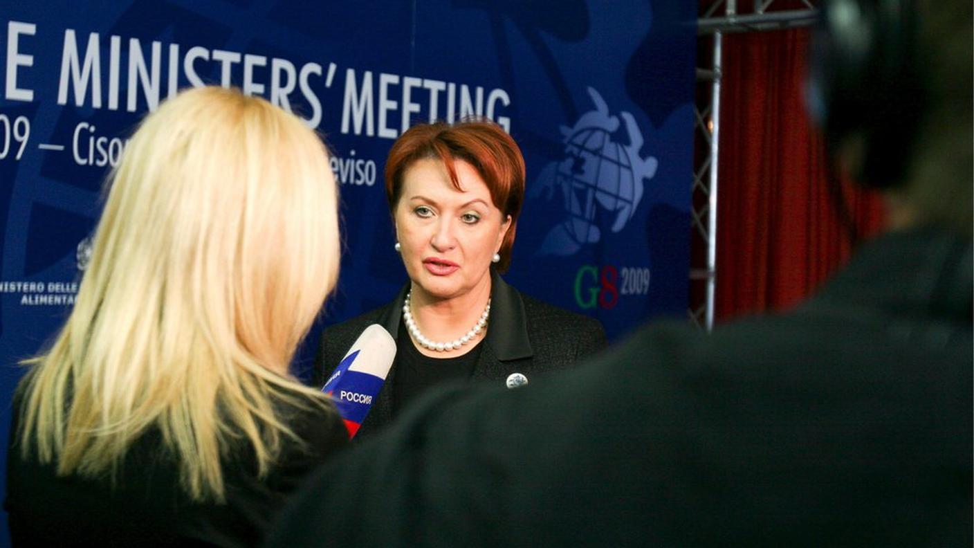 Elena Skrynnik a una riunione dei ministri dell'agricoltura del G8 in Italia nel 2009