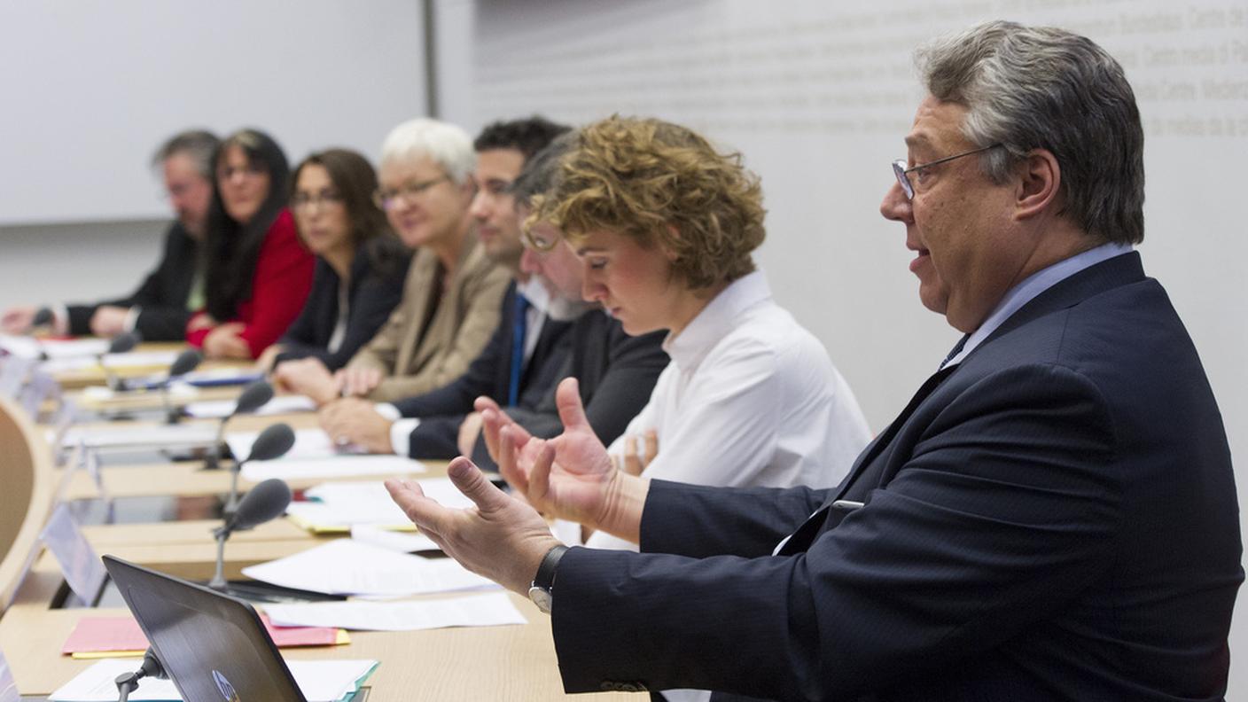 Fra i presenti in conferenza stampa a Berna, anche Filippo Lombardi