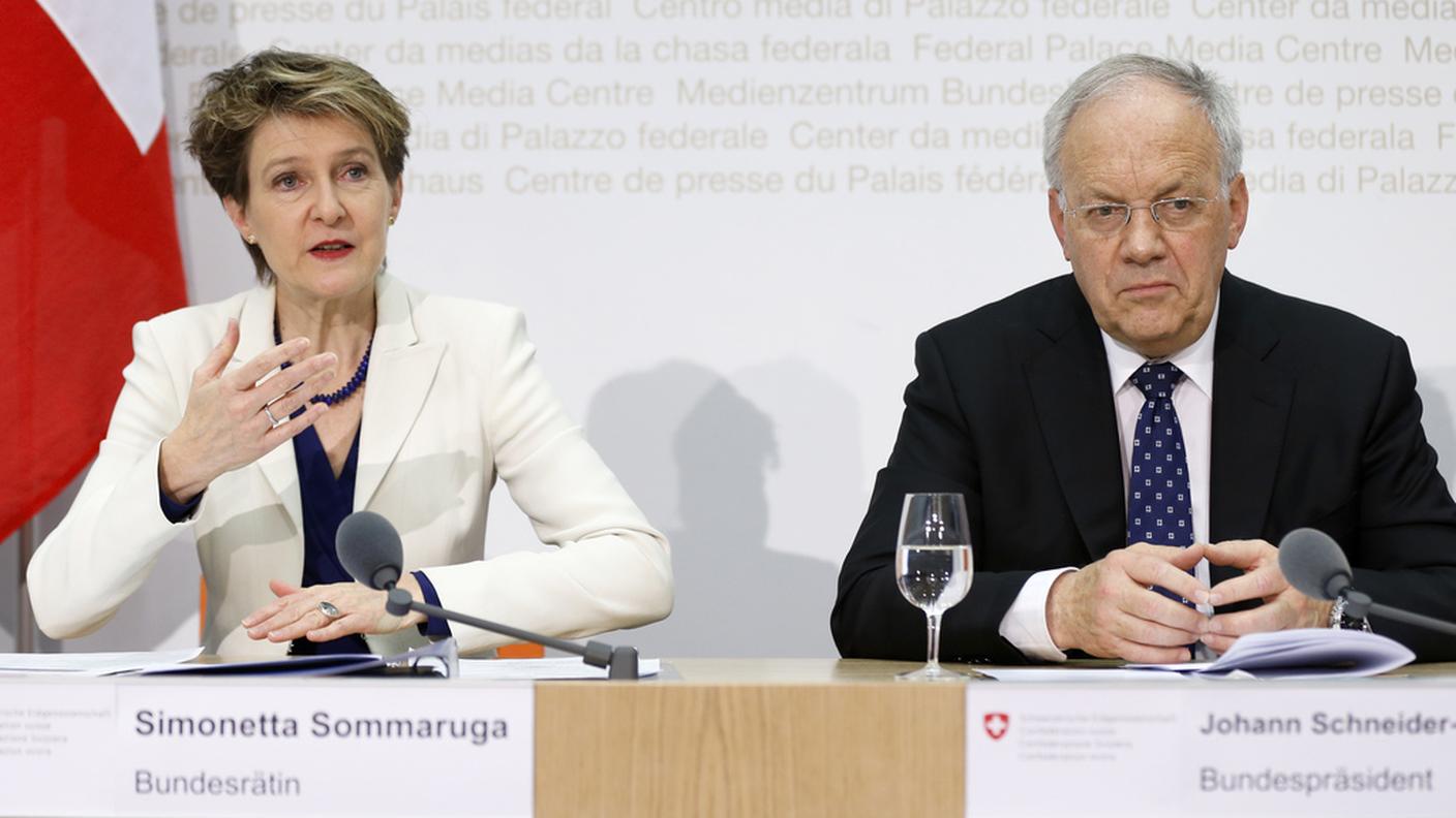 Un'immagine scattata nel corso della conferenza stampa di venerdì