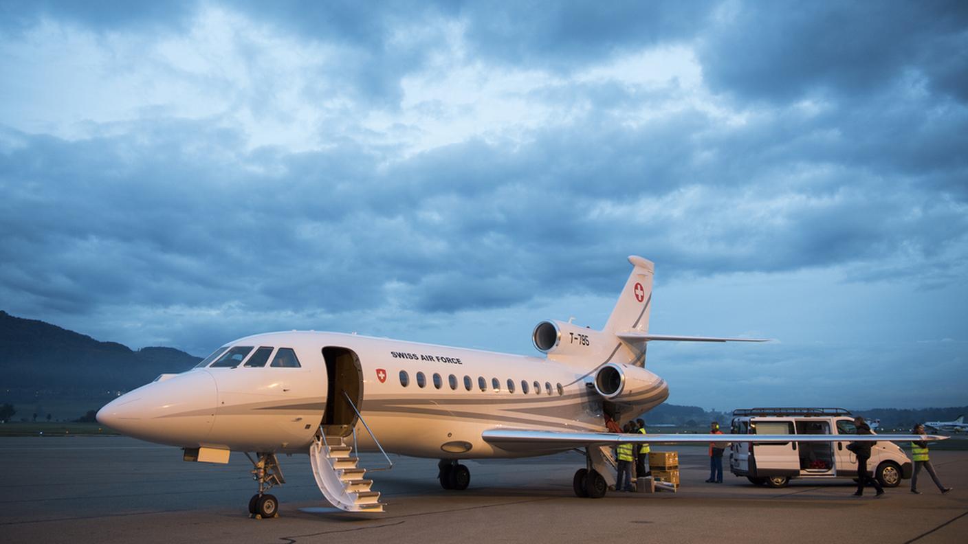 L'aereo fotografato a Belp poco prima della partenza