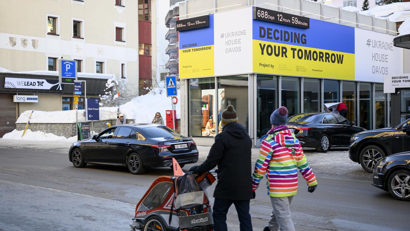 L'Ukraine House nel centro di Davos