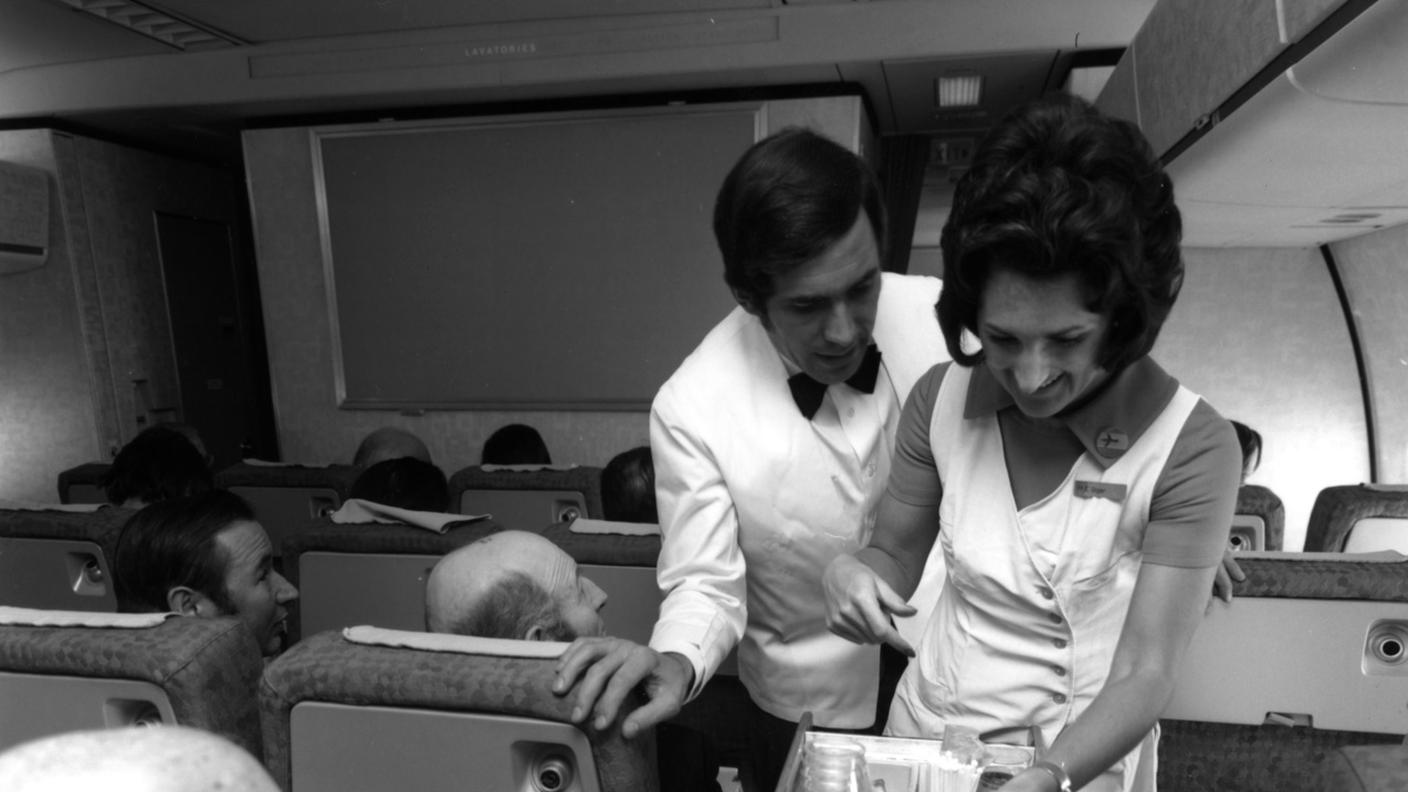 Un'immagine non datata scattata duranteun volo Swissair