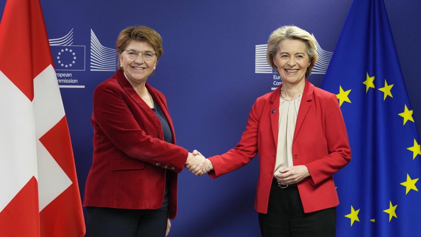 Viola Amherd e la presidente della Commissione Europea Ursula von der Leyen