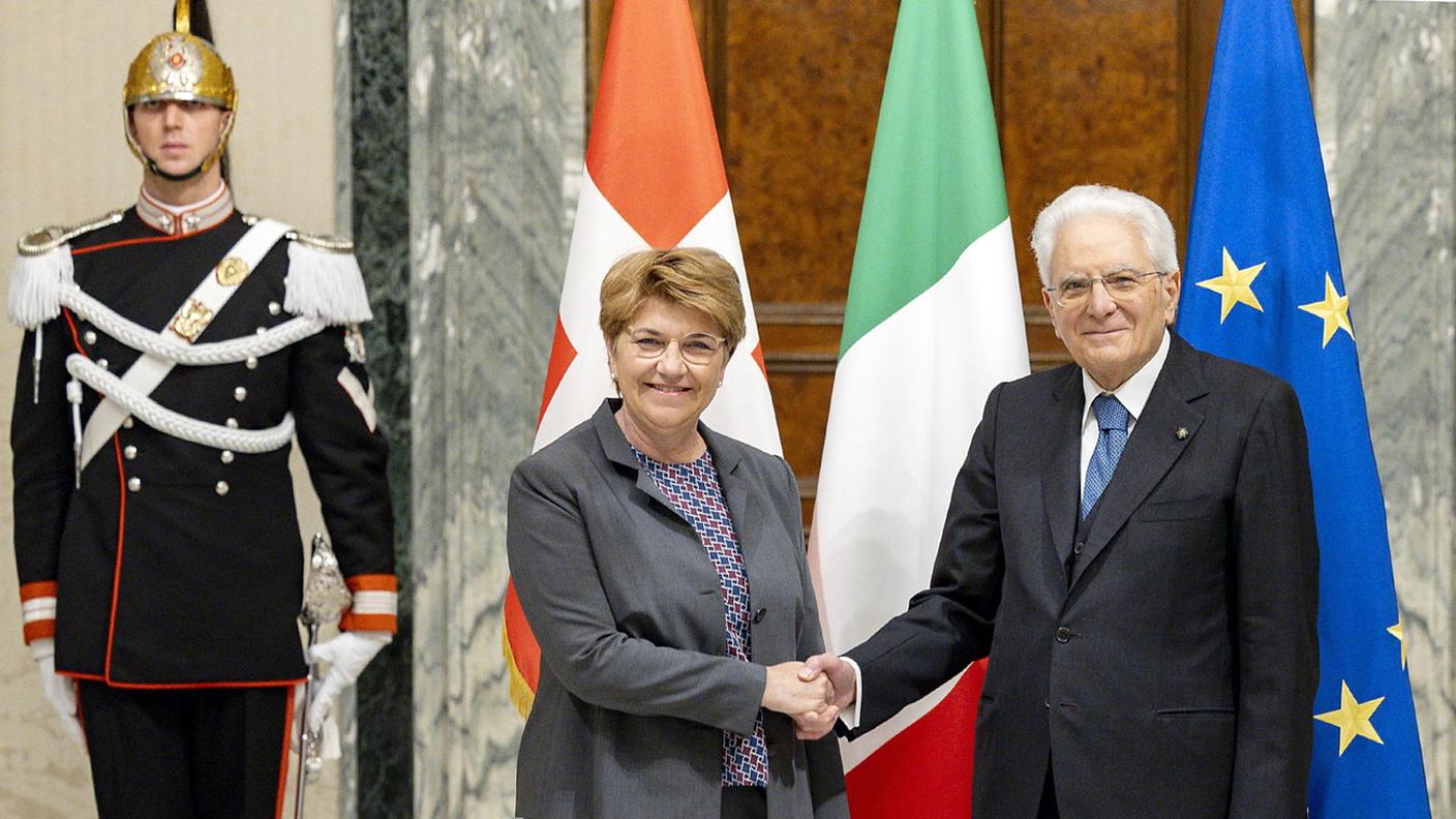 La presidente della Confederazione Viola Amherd e il presidente della Repubblica italiana Sergio Mattarella