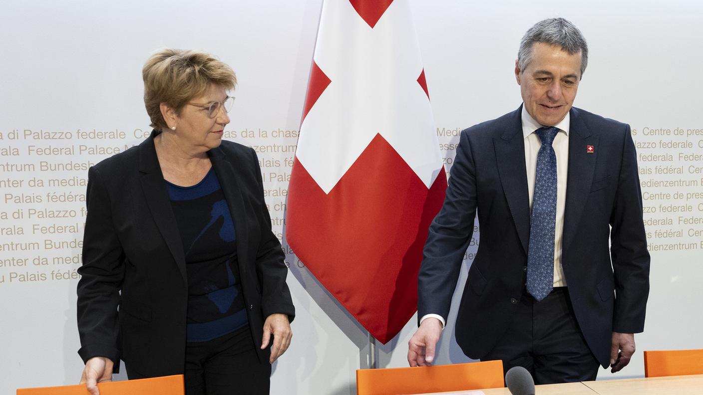 La presidente della Confederazione Viola Amherd e il capo del DFAE Ignazio Cassis