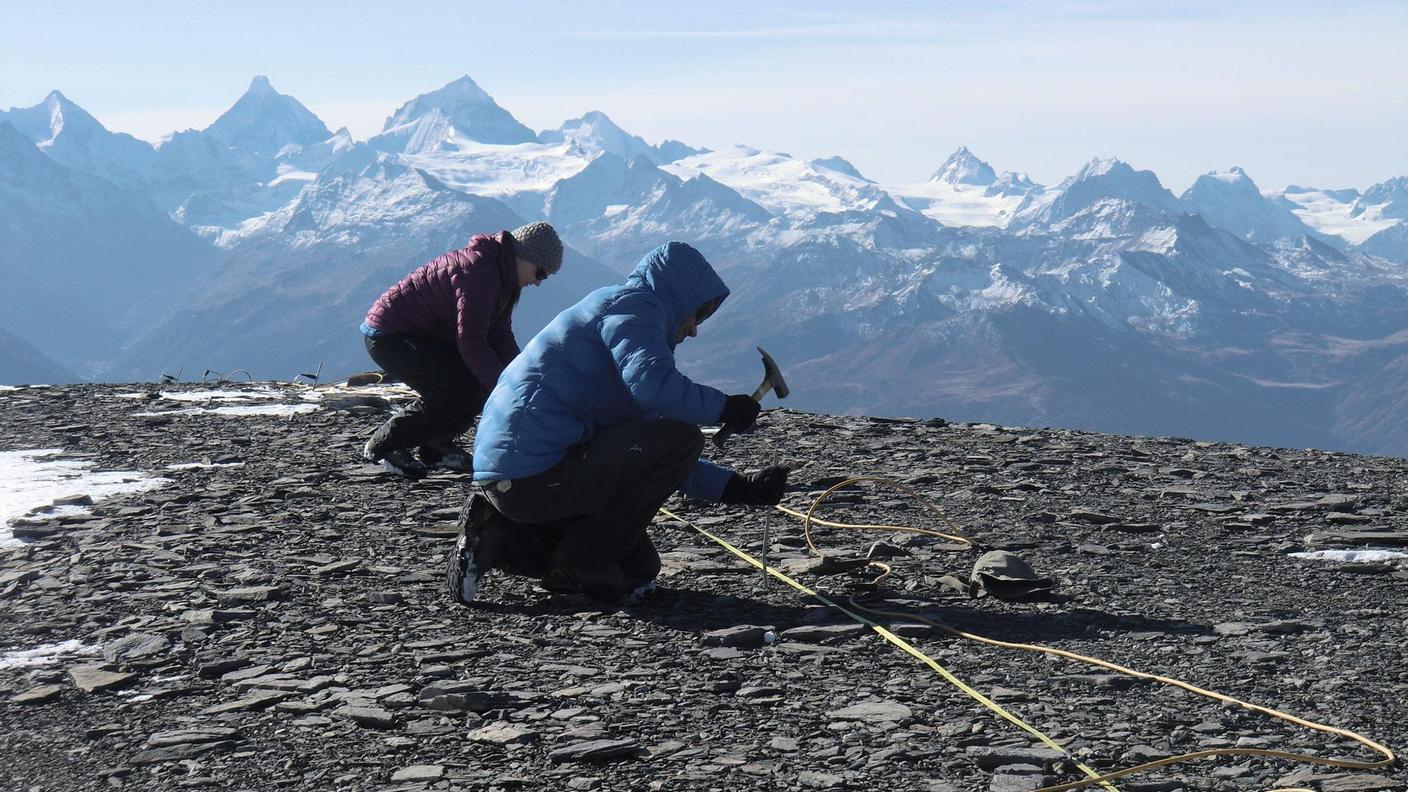 I ricercatori al lavoro sullo Stockhorn (VS)