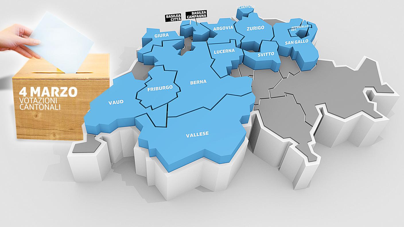 Votazioni a livello cantonale: dieci in Svizzera tedesca e quattro in Romandia