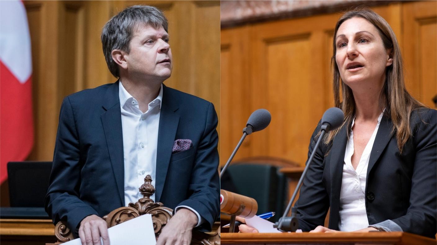 Jürg Grossen, presidente dei Verdi liberali, e Adele Thorens, deputata per i Verdi