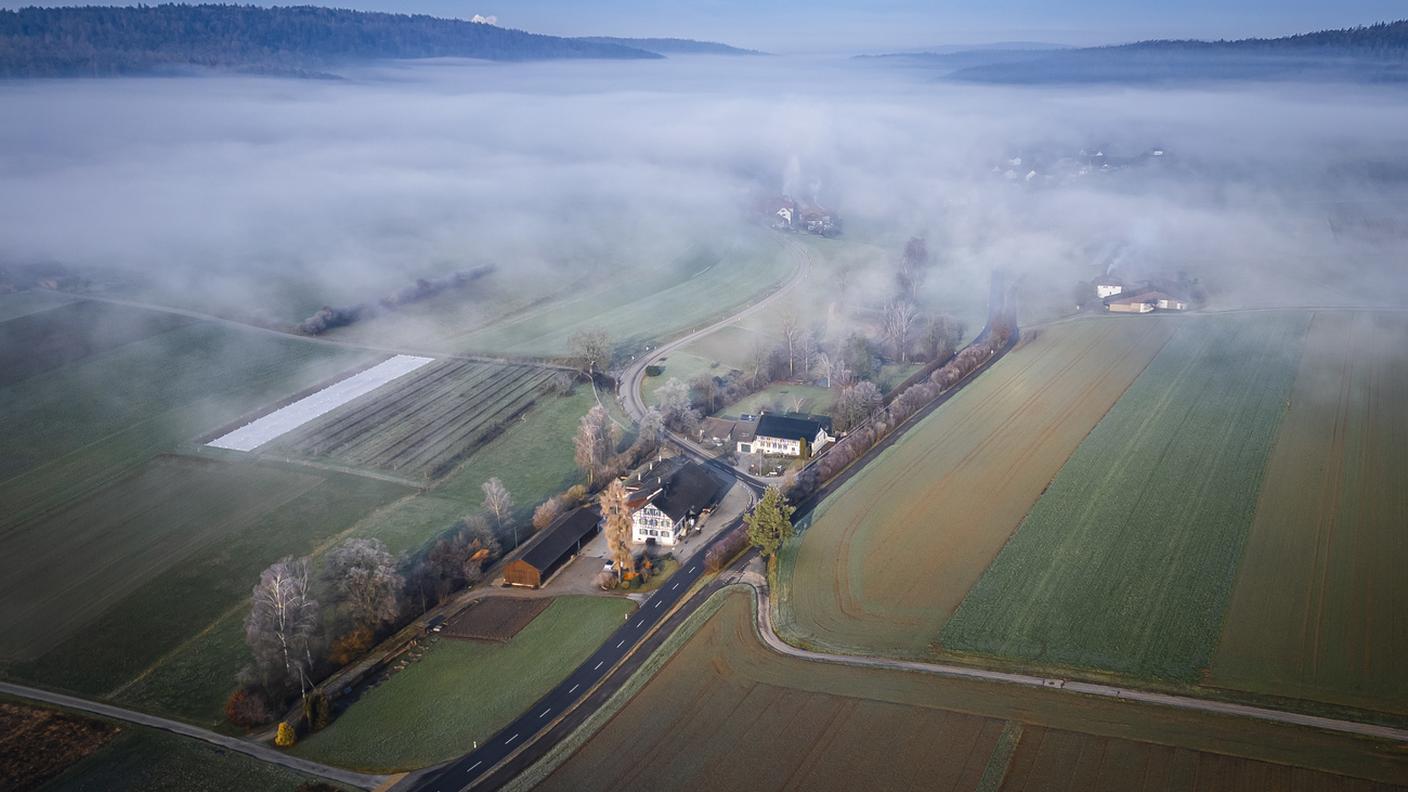 La nebbia sull'altopiano svizzero