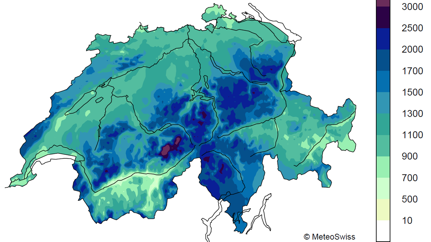 Le precipitazioni annuali cumulate espresse in mm