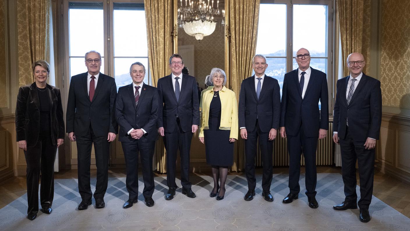 Il Consiglio federale nella sua attuale composizione: la comunicazione interna è molto controllata