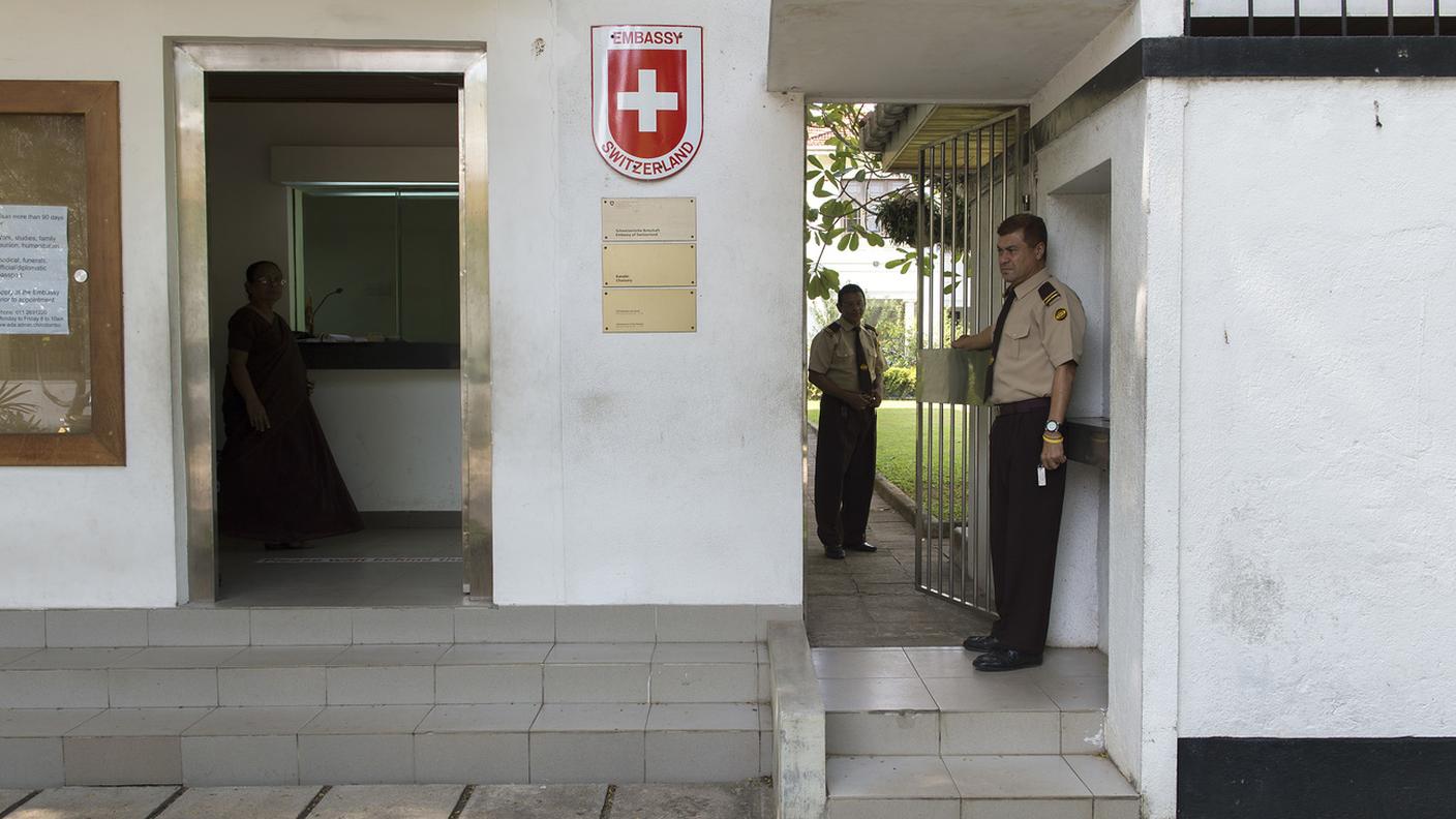 L'ingresso della sede diplomatica nella capitale dell'isola