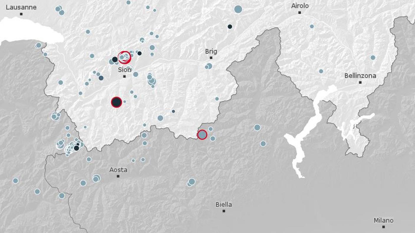 I terremoto registrati negli ultimi tre mesi