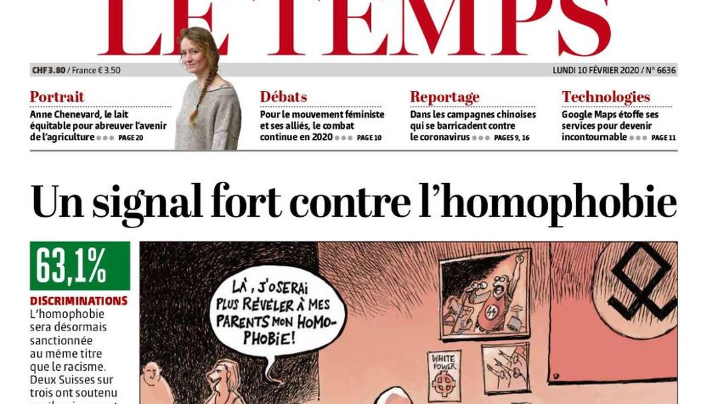 E così, ironizza la vignetta del romando Le Temps, nemmeno gli estremisti avranno più il coraggio di rivelare ai genitori la loro omofobia