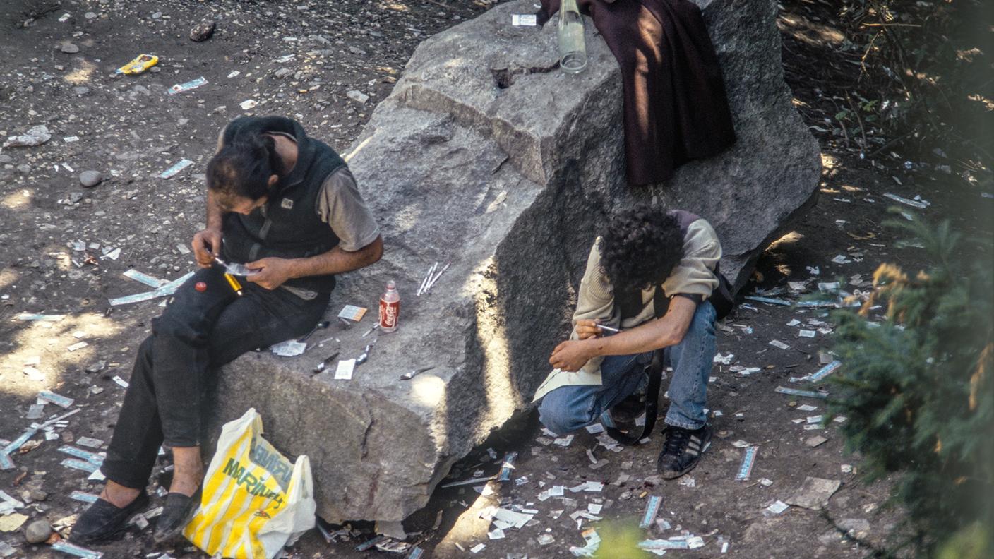 Il consumo di droga nell'area del Letten, qui in un'immagine del 1993
