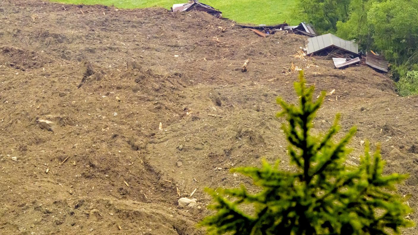 La frana ha raggiunto il fondovalle nella località di Wiler