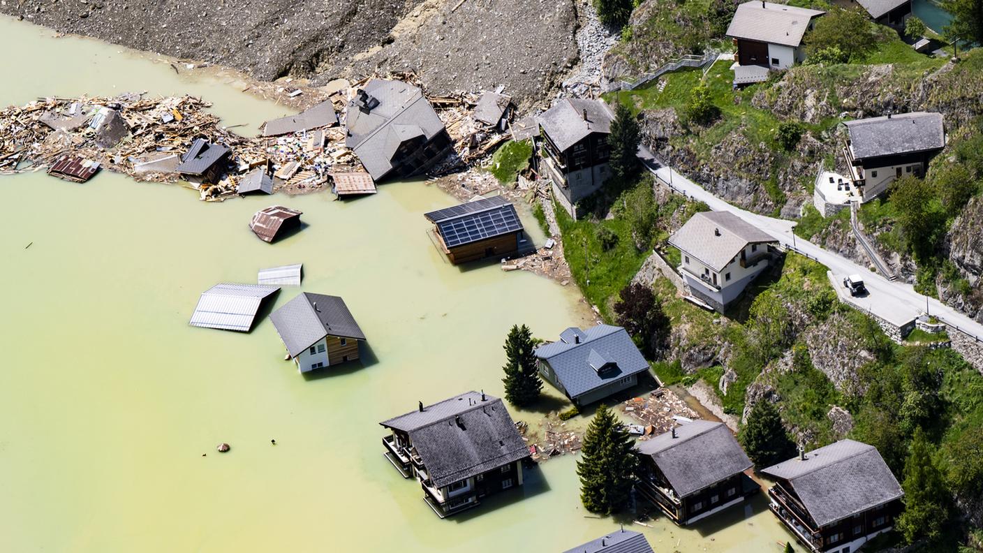 Ciò che resta del villaggio di Blatten