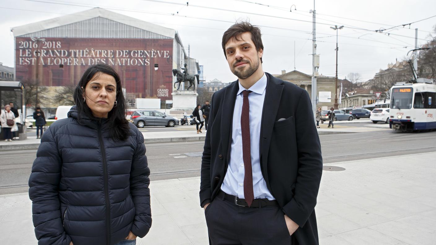 Anna Gabriel con il suo legale nel 2018 a Ginevra