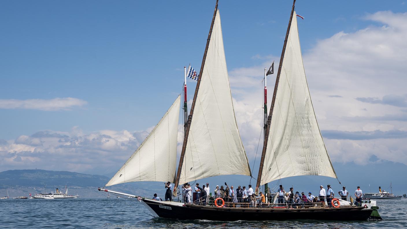 La navigazione a vela latina sul Lemano, qui "La Vaudoise", candidata UNESCO immateriale e in attesa 