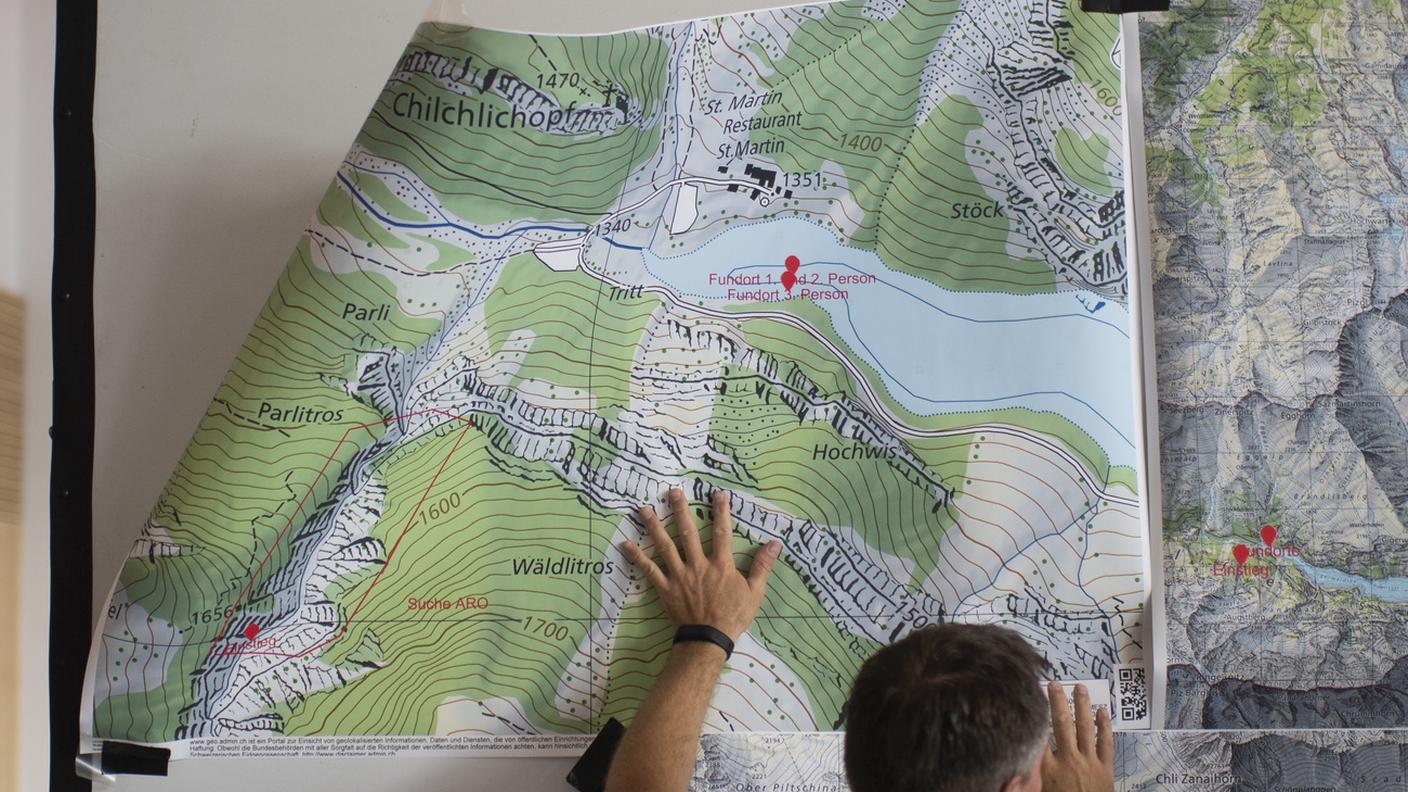La mappa della zona dell'incidente