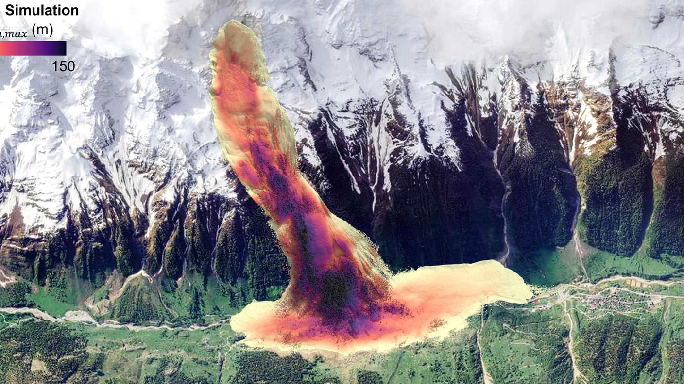 La simulazione di quanto sarebbe accaduto a Blatten