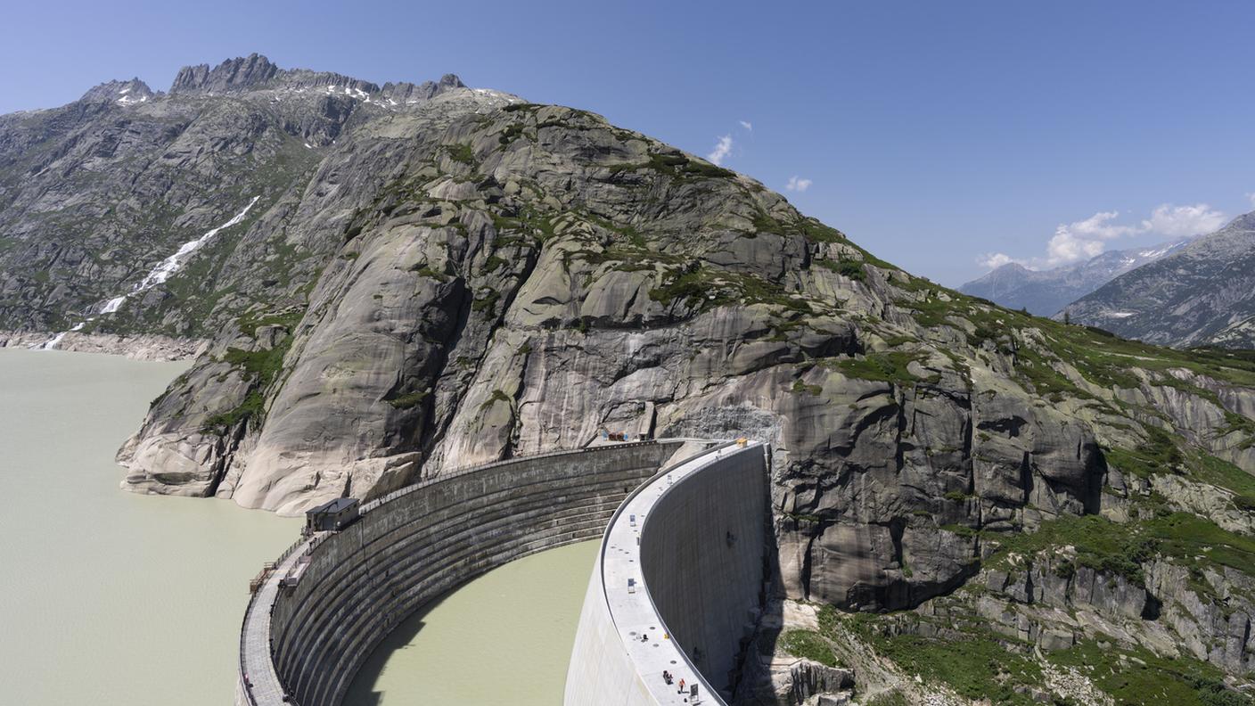 Gli sbarramenti Spitallamm e Seeuferegg sul Grimselsee