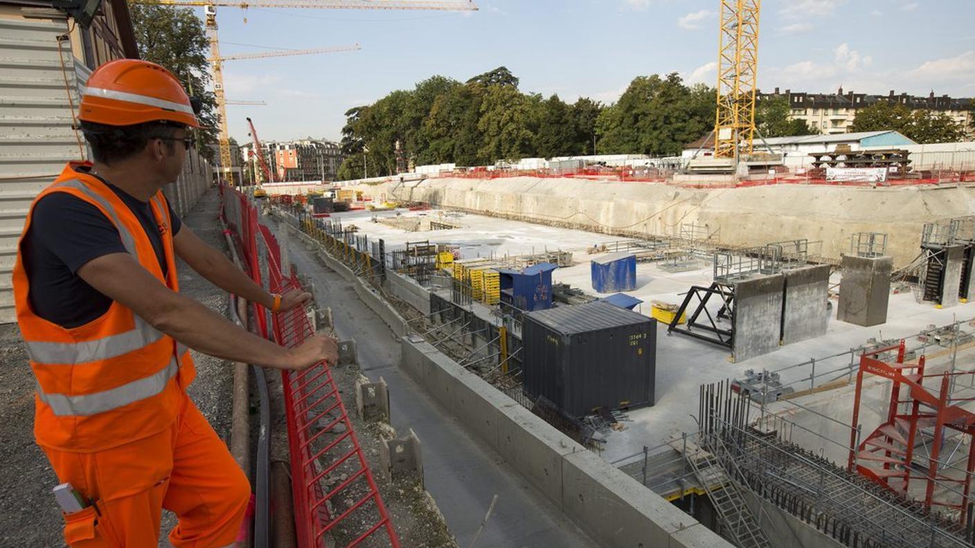 Il cantiere del progetto CEVA alla stazione delle Eaux-Vives a Ginevra