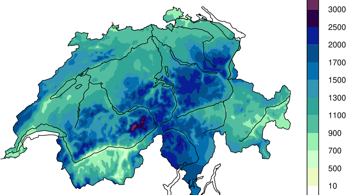 Il numero medio di giornate con precipitazioni (1991-2020)