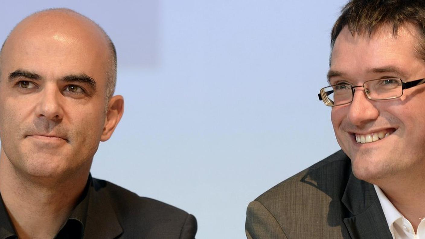 Da destra il presidente PS e il ministro Alain Berset