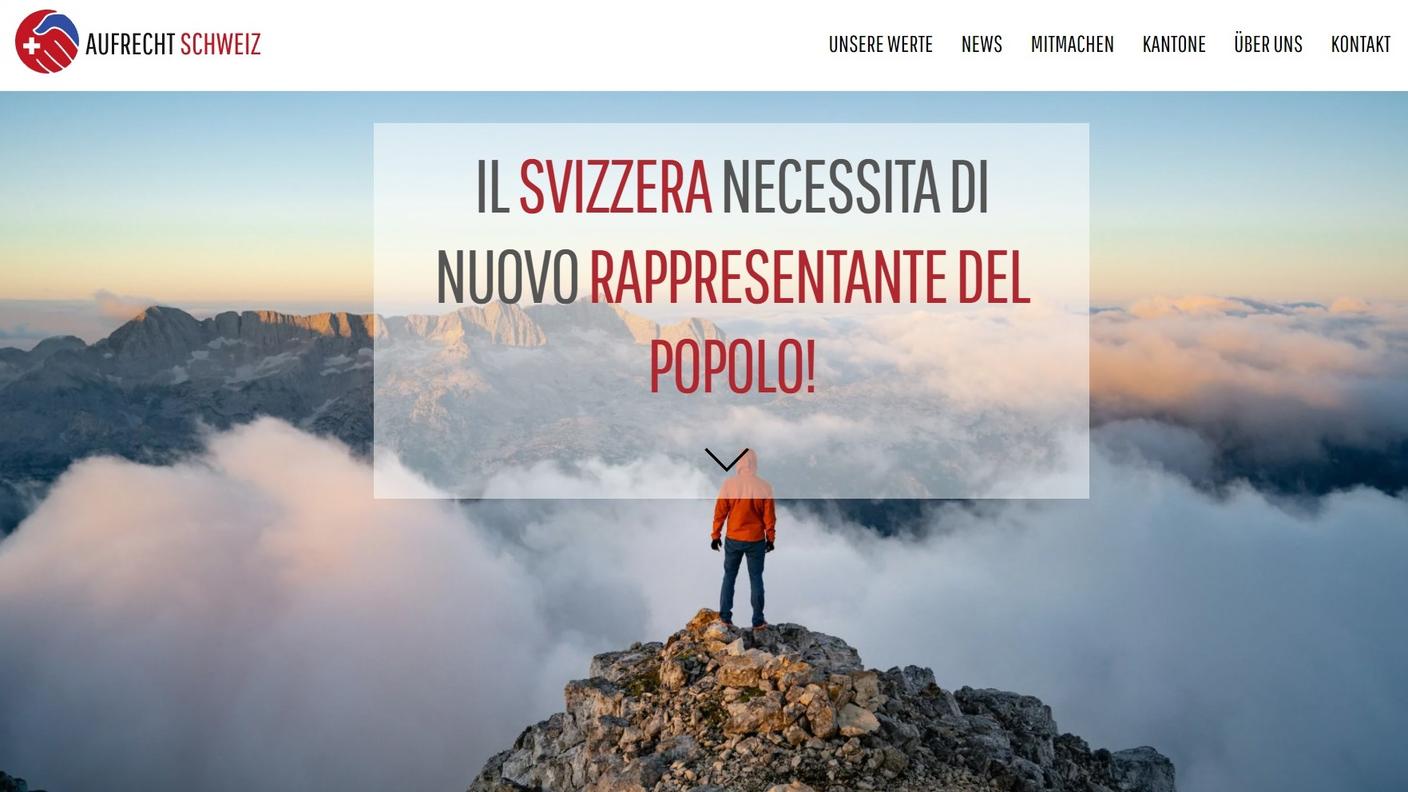 La homepage del sito web del movimento, con evidenti problemi di traduzione