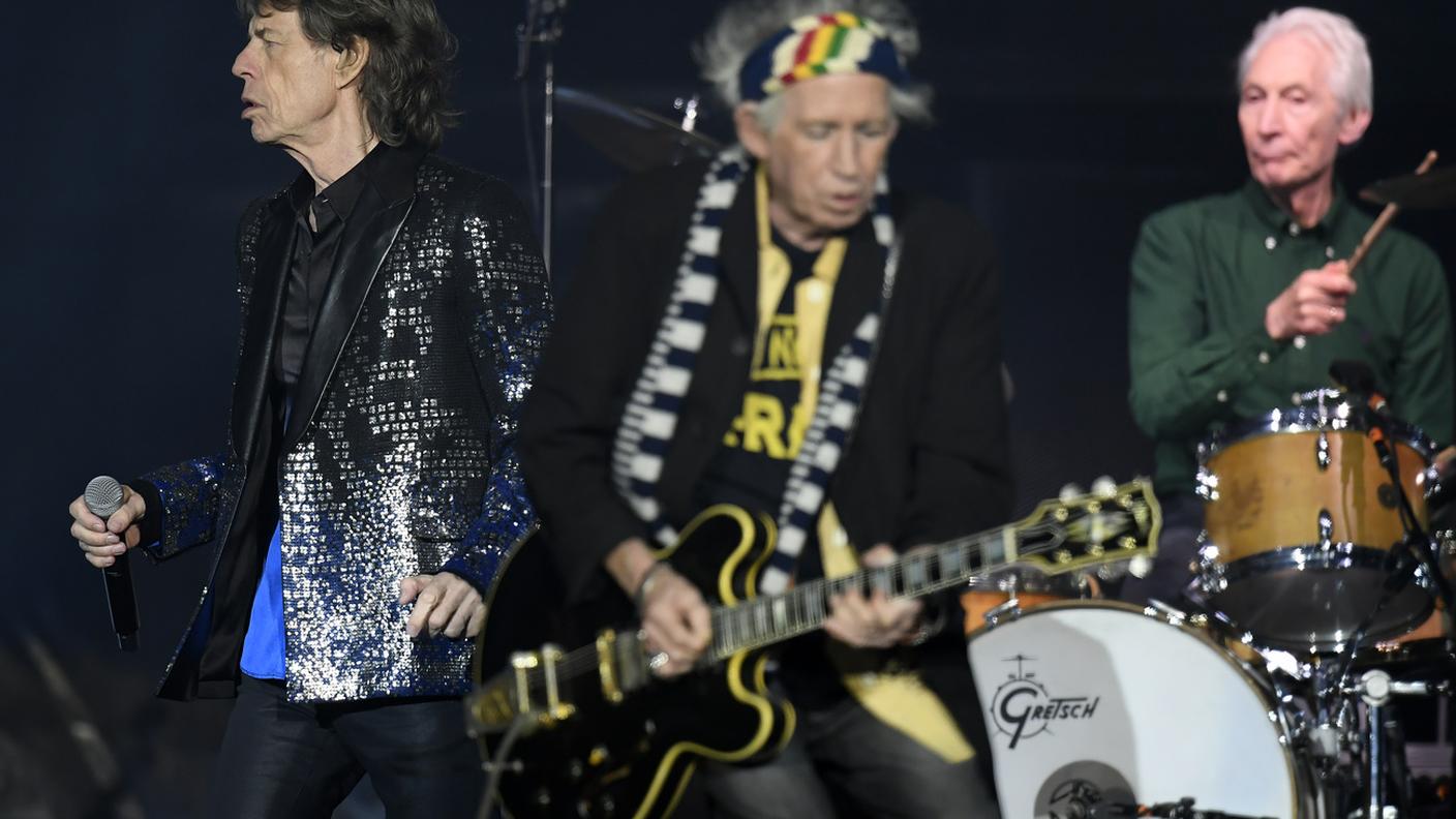 Gli Stones durante il loro ultimo concerto a Zurigo nel 2017 - Questo sarà il primo tour senza il batterista Charlie Watts