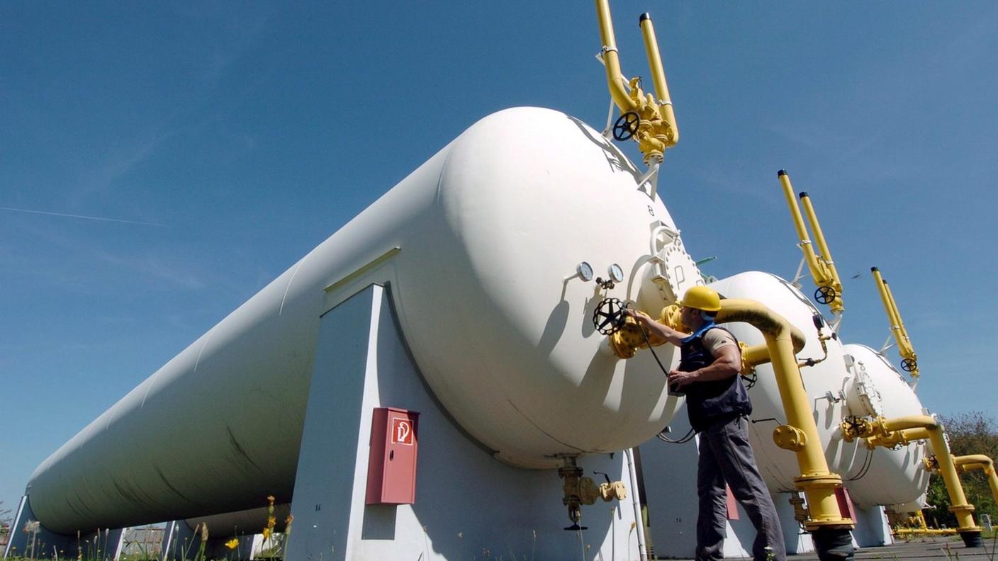 Un deposito di gas a Straubing in Germania