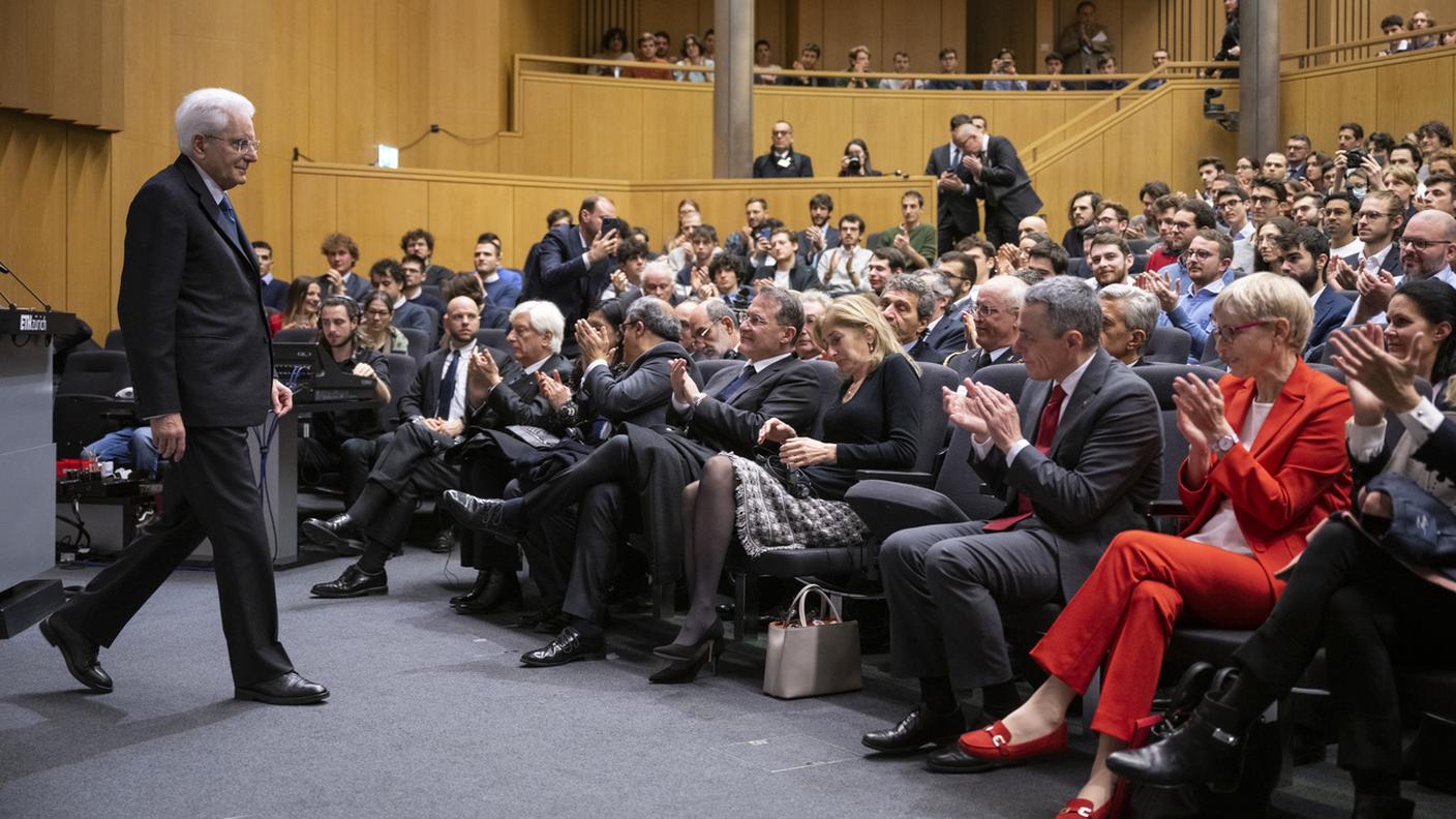 Il presidente italiano Sergio Mattarella al Politecnico di Zurigo