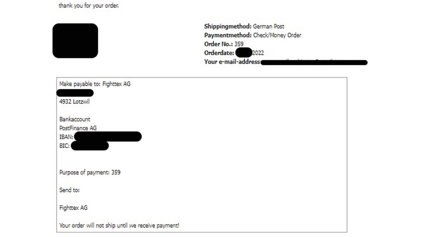 L'ordine che abbiamo fatto sul sito dimostra le collusioni con Fighttex