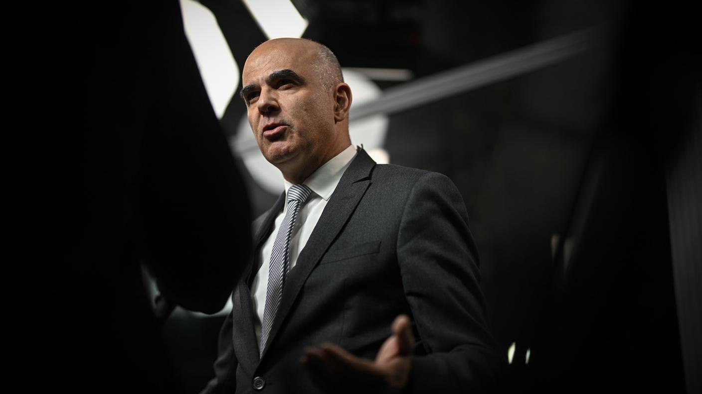Alain Berset durante un'intervista al WEF
