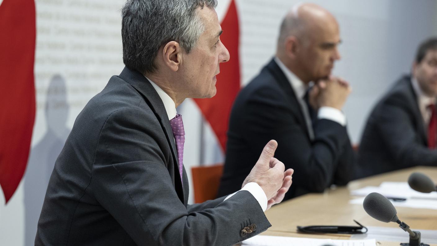 Ignazio Cassis e Alain Berset in conferenza stampa