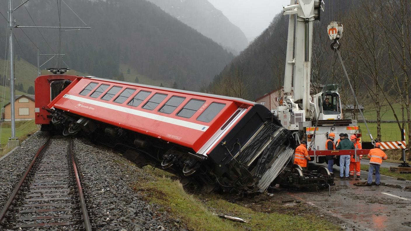 L'incidente causato dal vento nel 2007 a Wasserauen.