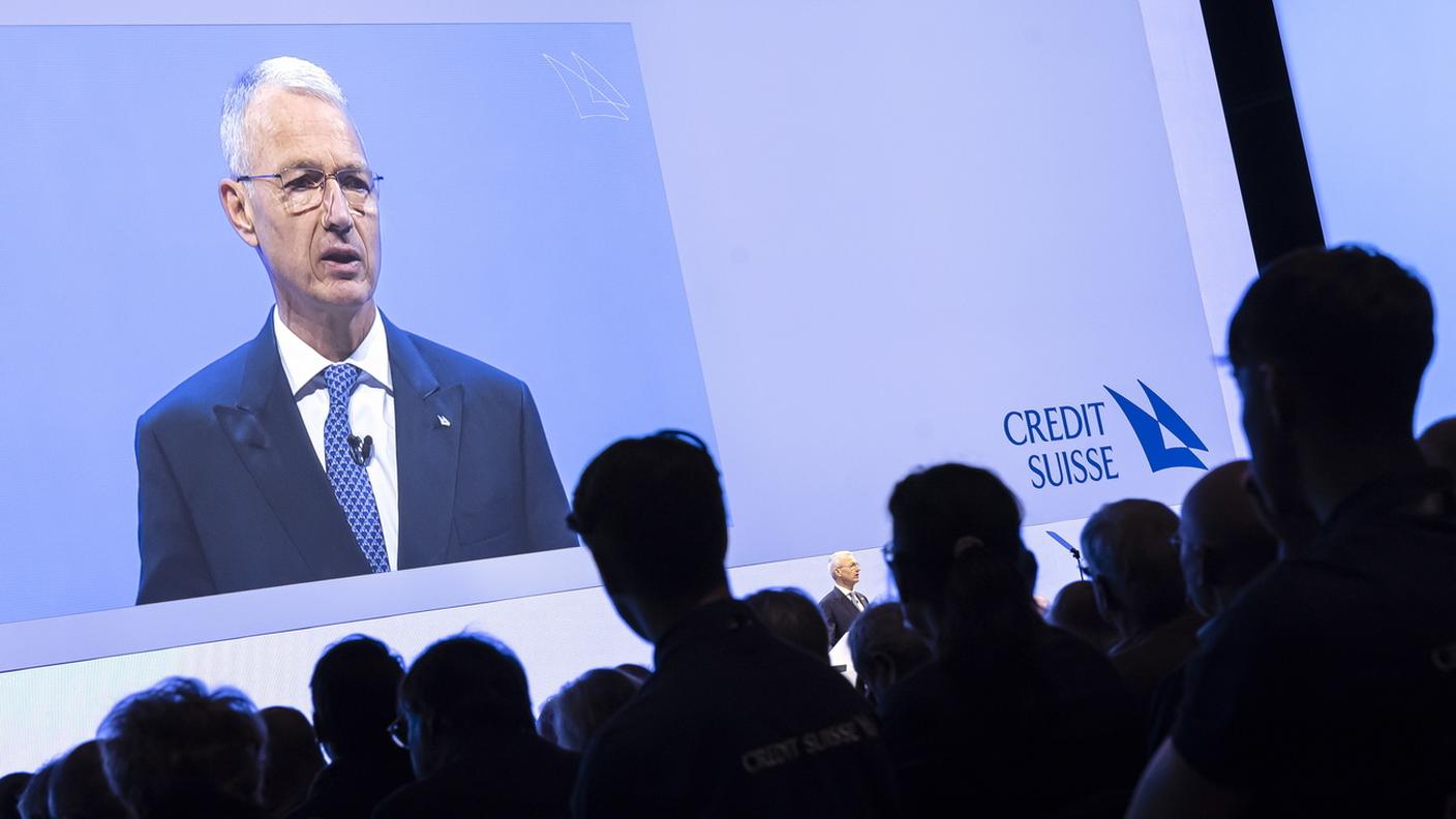 Il presidente Axel P. Lehmann oggi, martedì, all'assemblea degli azionisti a Zurigo
