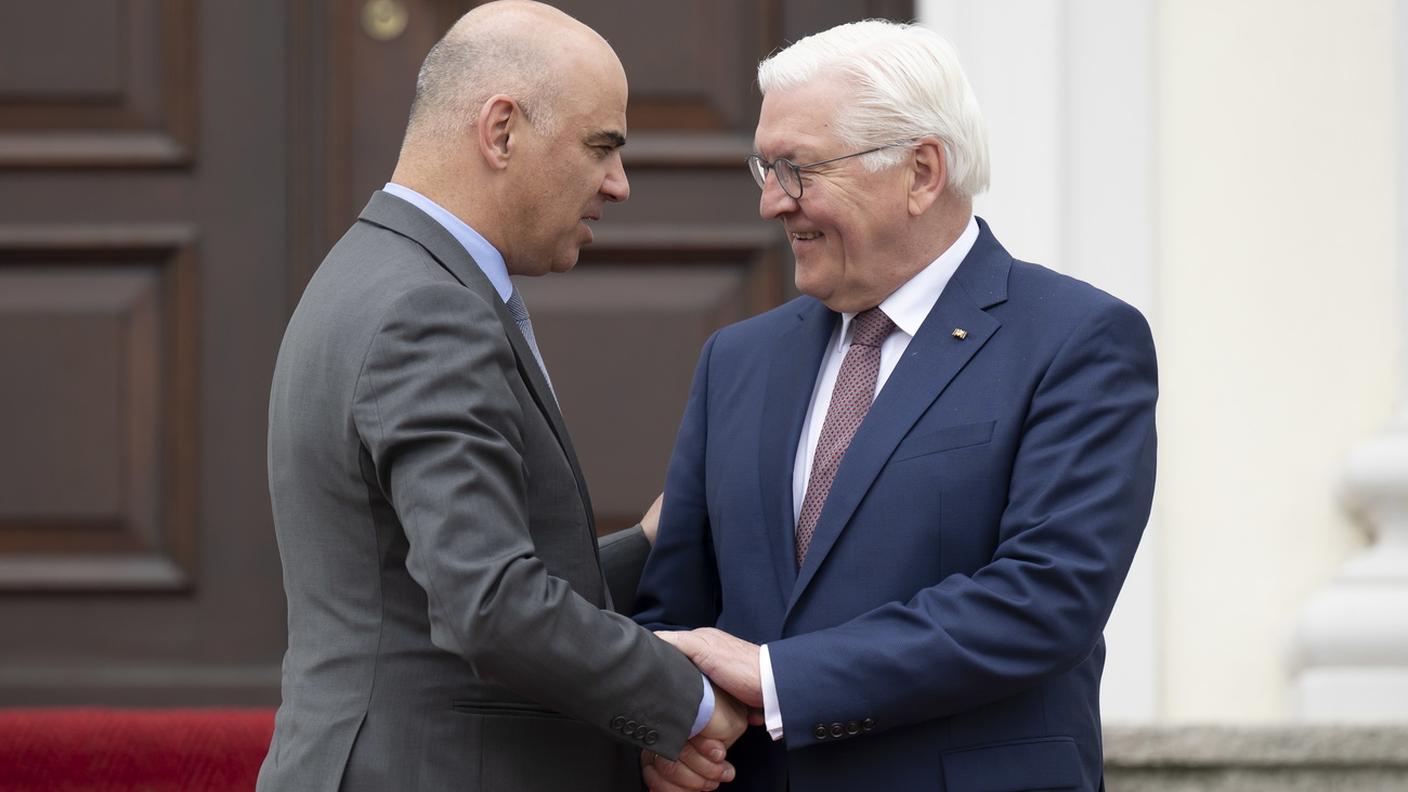 Alain Berset con il presidente tedesco Frank-Walter Steinmeier