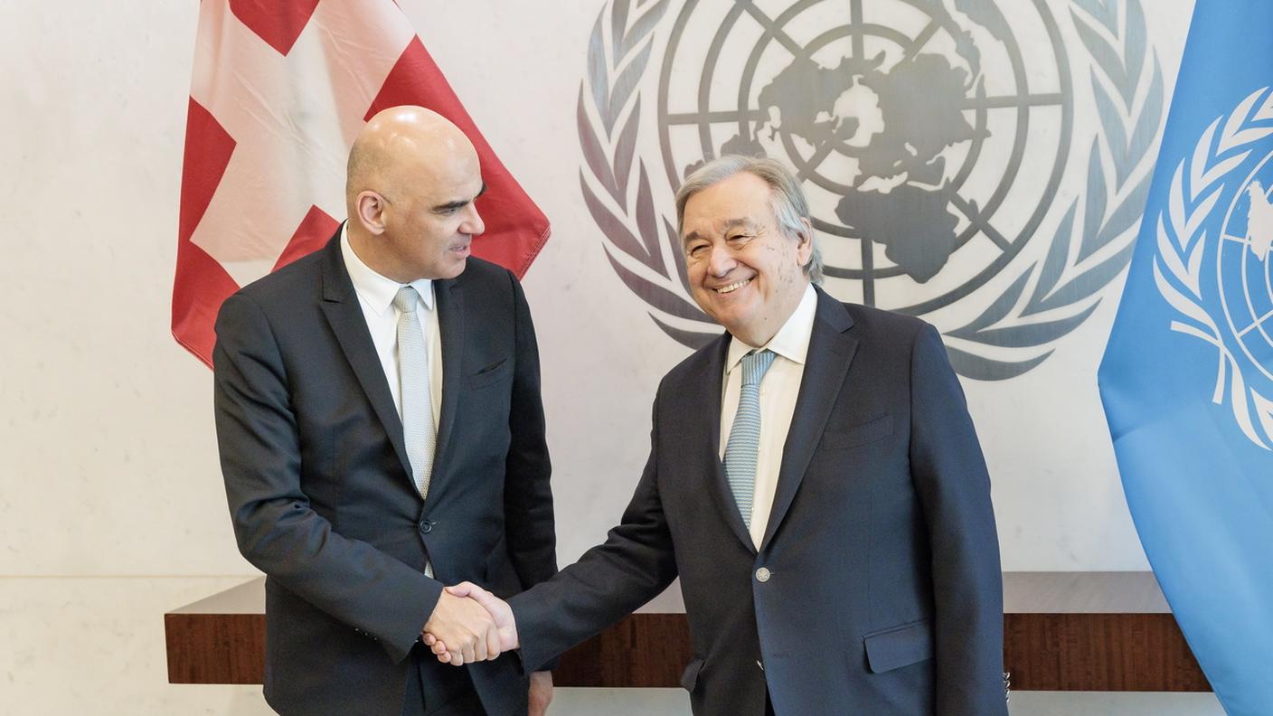 Berset in compagnia di Guterres in un recente incontro a New York