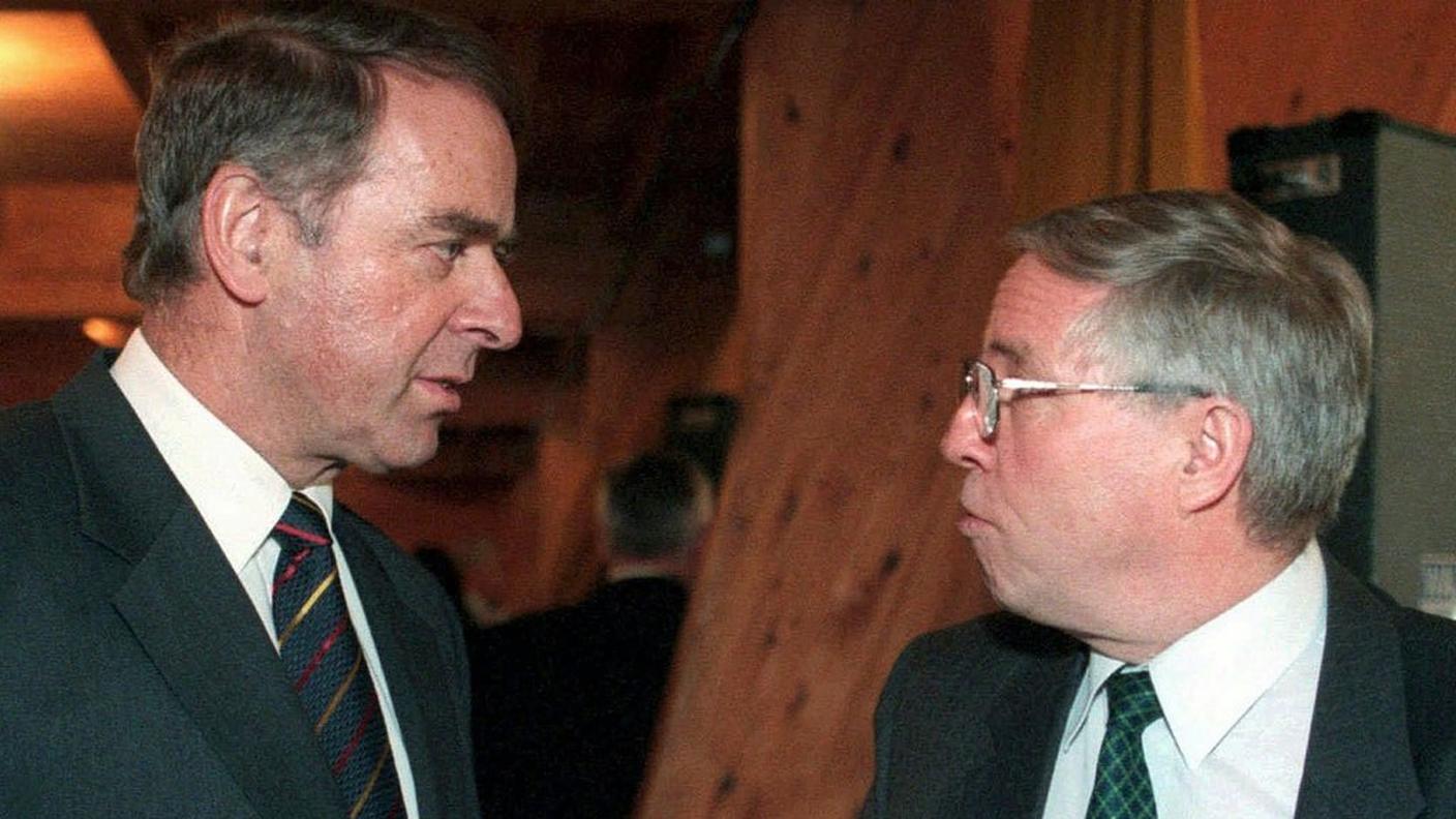 Adolf Oghi e Christoph Blocher, qualche anno fa (keystone)