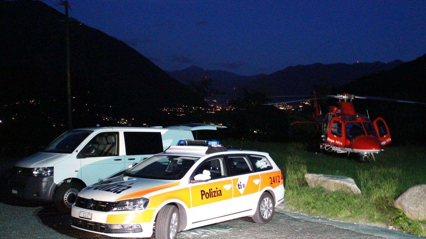 Impiegato anche un elicottero della REGA