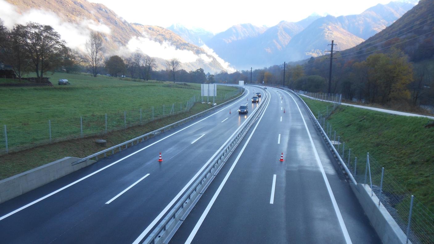 La rinnovata tratta dell'A13 tra Roveredo e Castione